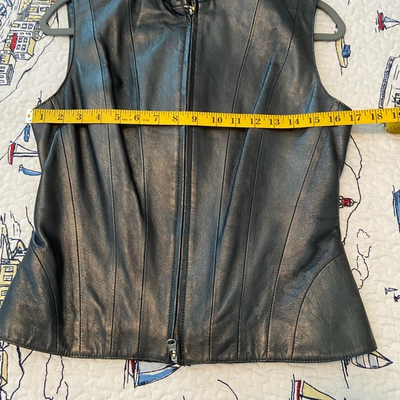 Like New Tadashi Pewter Genuine Leather Vest - Picture 6 of 9